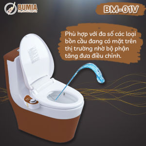 Combo 2 nắp bồn cầu thông minh Bumia bidet bm01 hai vòi xịt vệ sinh hậu môn và vệ sinh phụ nữ thiết bị vệ sinh thông minh bumia bidet
