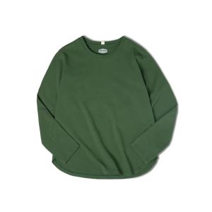 Maden Long Sleeve Basic T-Shirt for Women Round Collar Cotton Tops Loose Fit Solid Color Tees Oversized T-shirts2026
