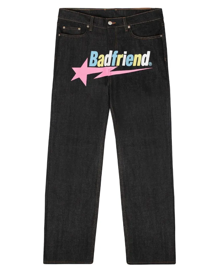 Badfriend Letter Printed Loose Jeans 2023 New Harajuku Fashion