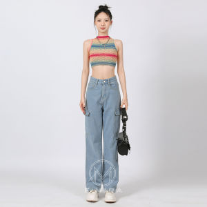 F·MIGA C53 Kulot High Waist Losee Jeans Wanita Kulot Jeans Tebal Kulot Loose