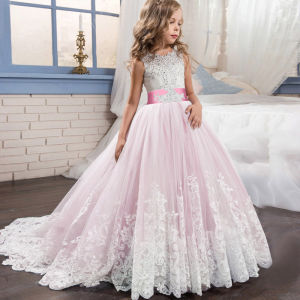 MQATZ Girls Wedding Dress Princess Dress Birthday Evening Kids Children Clothing 3-14 Years LP-231