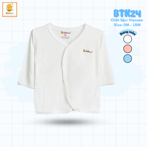Áo sơ sinh dài tay BABIBOO áo tay dài vải viscose siêu mềm cho bé trai bé gái BTK24