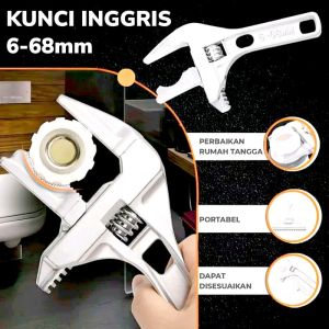 Kunci Inggris Pipa Pas Universal Serbaguna Multifungsi Gerigi 6-68 MM Adjustable Wrench Spanner Snap N Grip