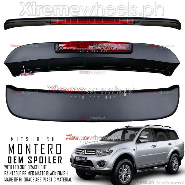 Montero Rear Diffuser Montero Sport 2008 to 2015 Black Rear Spoiler With Primer Black WY015 ...