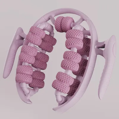 360° Massage Roller Dual Row Leg Slimming Clamp Hand Massager Simulator for Waist Leg Arm Buttocks Muscle Relaxation Health Care