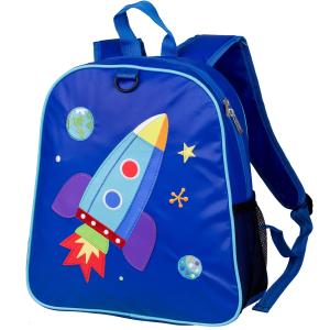 Wildkin Olive Kids Rocket Embroidered Backpack School Bag (Water-Resistant)