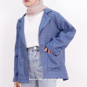 Ghanimi - Terra Blazer / Blazer Kotak kotak / Blazer tartan / Blazer Kantor / Blazer Kerja / Blazer Casual / Blazer Kekinian