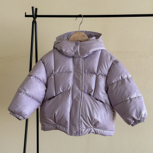 New Winter Kids Down Cotton Jackets Autumn Girls Hooded Thick Warm Coat Teen Solid Outerwear Children Clothing 4-10 Years