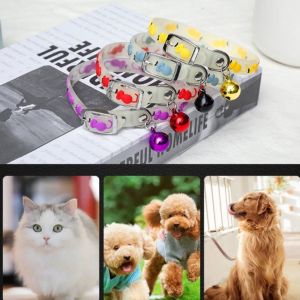 CITYGOODS Pet Glowing Collars with Bells Glow at Night Dogs Cats Necklace Light Luminous Neck Ring Accessories