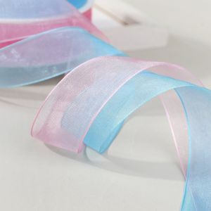 Set 10 Dây Ruy băng voan tuyết ST GROUP có viền màu pastel nhẹ nhàng dài 80cm rộng 3.8cm Ribbon voan trang trí phụ kiện DIY