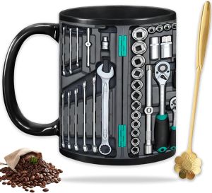 2026 New Toolbox Coffee Mug 11oz Mechanic Toolbox Mug - Mechanic Toolbox Set Pattern Creativity Funny Ceramic Coffee Mugs Unique Gift for Auto/Car Repair/Car Handyman/Machinist/Husband Dad (SetA)