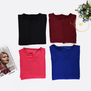 Gamis Jersey Lengan Pendek Busui Multicolor Ukuran Jumbo - COD Tersedia