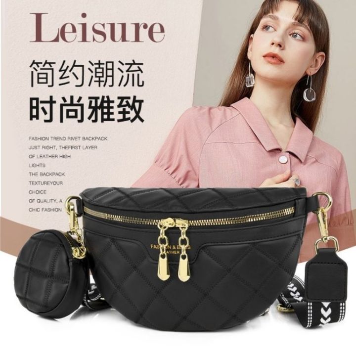 Style Women's Fashion Belt Bag Bum Bag Black And Beige