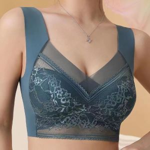 High-quality Gathered Beautiful Back Lace Wrap Chest Vest Womens No Steel Ring Fixed Cups Close Breasts Seamless Womens Bra