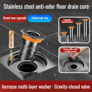 แกนดับกลิ่น แรงโน้มถ่วงแถวตรง ท่อระบายน้ำพื้นห้องน้ำ ความหนาพิเศษ 2ซม ปลั๊กแอนด์เพลย์ กรองเส้นผม