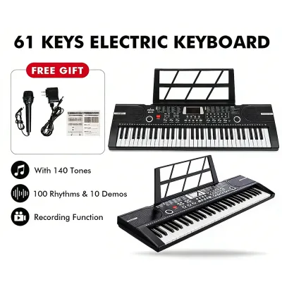 KAWES เปียโนดิจิตอล 61 คีย์ 🎹 แบบพกพา+มีไมค์/ลำโพง 🎤 เหมาะมือใหม่ ✨รุ่น BD612⚡