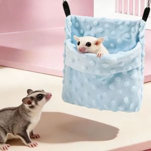 SKJK Plush Sugar Glider Sleeping Bag Hangable Warm Rat Sleeping Bag Soft Comfortable Small Pet Hammock