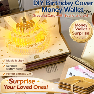 3D Flower Birthday Red Envelope Card With Music Light Effect New Years Red Package Threedimensional Music Greeting Card