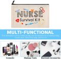 20 Pieces Nurse Cosmetic Bag Nurse Survival Kit Makeup Bags Canvas Multi Purpose Zipper Pouch Nurse Practitioner Gifts for Women Nurses School Nurse Practi. 