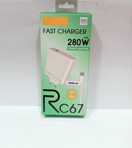 Charger RLM C67 280W Power Adapter Fast Charger Support Fast Charging Batok + Kabel USB