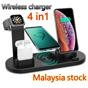 15W Qi Wireless Charger 6 in 1 For iPhone Charging Dock Station For Apple Watch Airpods Charger Micro USB Samsung Type C Stand