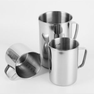 EASYEAH Graduated Laboratory Beaker Stainless Steel 1000ml Measuring Cups 500ml Espresso Mugs Baking