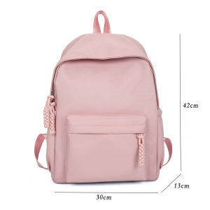 TasBagShop Korean School Bag Nylon Student Backpack Solid Color Large Capacity Bag Pack Travel Waterproof Rucksack