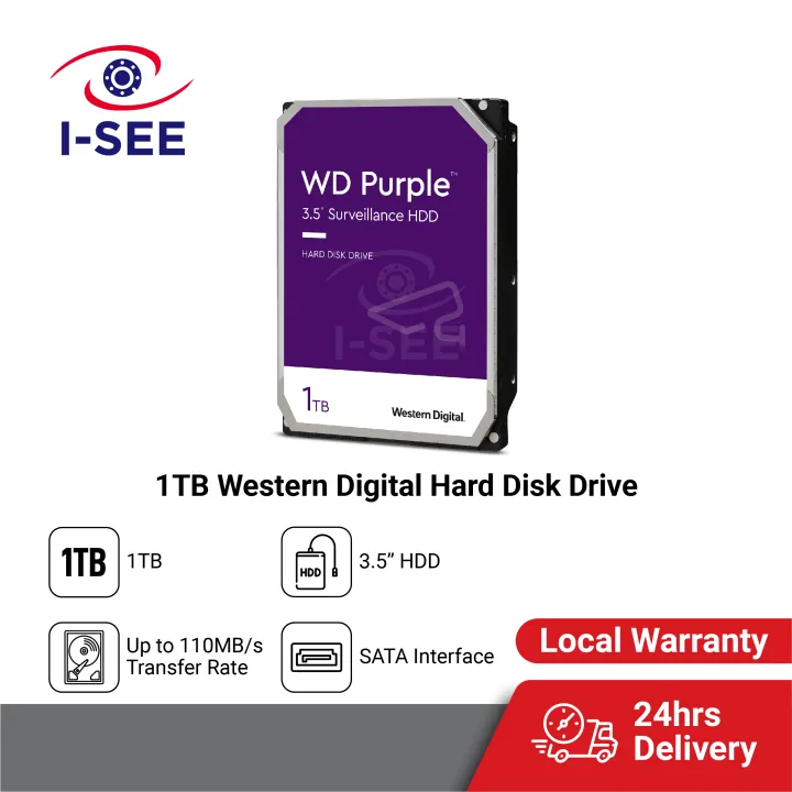 [Authentic] Western Digital 1TB Hard Drive WD Purple Surveillance Hard Disk 3.5" SATA 5400RPM HDD For Surveillance CCTV