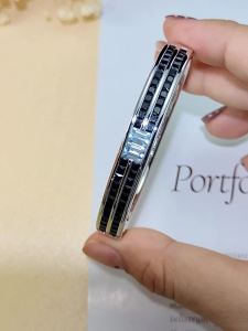 BOSEOK Aquamarine and Black Spinel stone Rhodium Over Sterling Silver Bangel B3161CAW