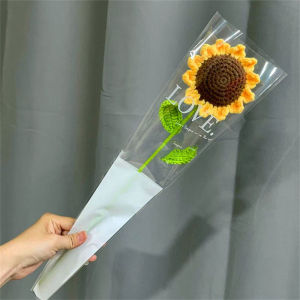 Woolen Knitted Handmade DIY Bouquet Sunflower Tulip Daisy Rose Simulation Flower Self-woven Material Crochet Flower