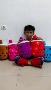 Boneka boba L 30cm ada lampu LED kedip cantik