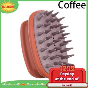 BAREN แปรงซิลิโคนสำหรับนวดหนังศีรษะแปรงขัดเส้นผมหวีอาบน้ำแปรงนวดผมทำจากซิลิโคน