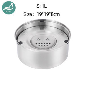 1L/3L 304 Stainless Steel Dog Water Bowl with Slow-Flow Spout and Anti-Spill Lid for Dog