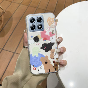 เคสสำหรับXiaomi 14T Pro 14 13T Pro ใหม่2024ลายการ์ตูนหมีน่ารักใสเคสนิ่มซิลิโคนแบบกันกระแทกเคสโทรศัพท์สำหรับ Xiaomi14t Proเคสโทรศัพท์