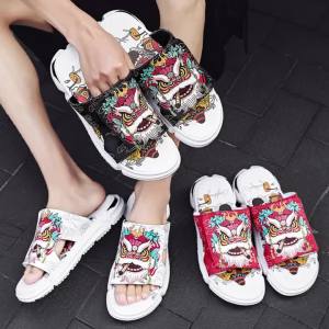 Ngouxm Summer Youth Slippers Men Unique Design High Quality Slippers Non-Slip Outside Flip Flops Thick-Soled Toe Sandals