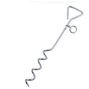 Metal Dog Stake Spiral Portable Pet Leash Fixed Stakes Ground Dog Fixed Anchors For Outdoor Camping