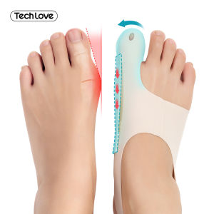 Tech Love nẹp chỉnh hình ngón chân 1cặp Thích hợp cho phụ nữ và nam giới Điều chỉnh ngón chân cái dụng cụ tách ngón chân cái Miếng nẹp ngón chân cái
