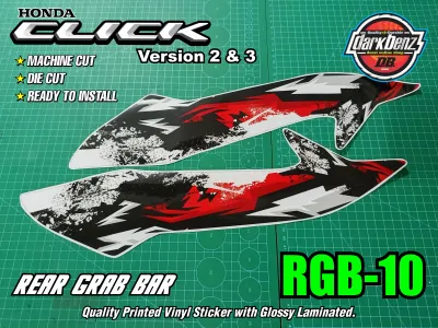 Honda Click 125/150 Version 2 & 3 Grab Bar Design - Premium Quality Printed Sticker Decal | custom made by DarkBenz