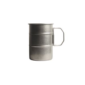 HJKL Oil Barrel Shape Stainless Steel Camping Mug Folding Handle Heat-resistant Portable Outdoor Drinking Cup Rust-proof Anti-scald Vintage Water Cups Photography Props