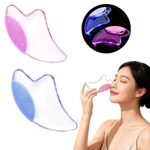 SAVIA Transparent Resin Crystal Scraping Board Smooth Edges with LED Light Facial Massage Scraper Premium Comfortable Electric Facial Massager Facial Skincare