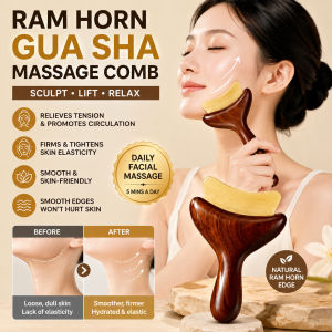 [Lifting V-shaped Face]Horn Meridian Massage Comb Facial Sculpting Gua Sha Stick Neck Acupressure Massage Tool Face Contour Scraping Comb Beauty Care