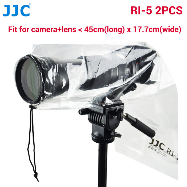 JJC 2PCS Pack Camera Waterproof Rain Coat Camera Rain Cover for Canon Nikon  Sony Fuji DSLR Camera with Lens Less Than 45cm Long and 17cm Wide,