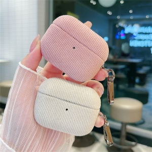 Luxury Corduroy Pattern New Winder Earphone Case For Airpods Pro 2 With Keychain Soft Leather Protective Cover For Airpods 1 2 3
