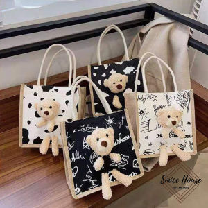 Túi Xách Cói Họa Tiết Siêu Xinh Mẫu Mới Nhất Túi gấu bông đi  biển