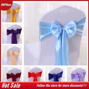 【COD】🔥🔥🔥 Colourful Satin Sash Wedding High Quality Chair Bow For Chair Covers Sash Birthday Party Hotel Show Decoration Wholesale