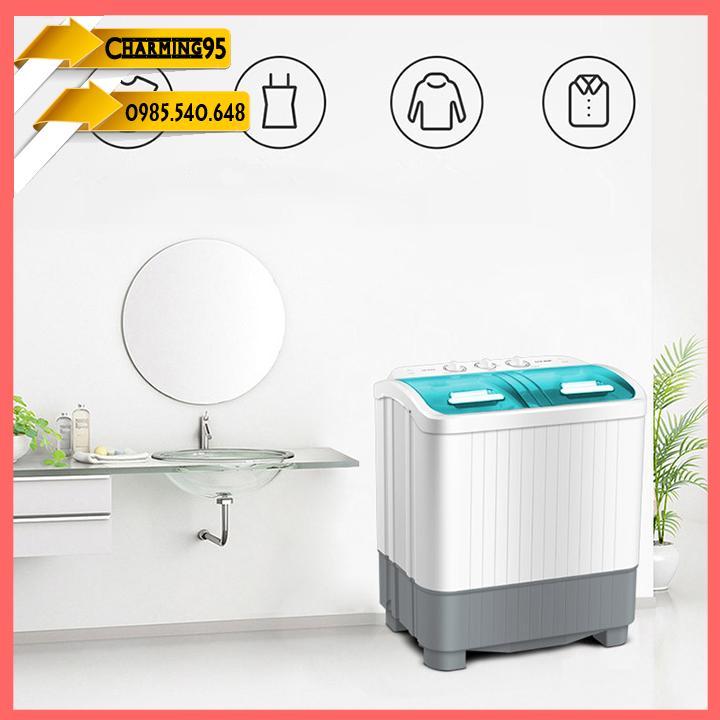 Máy giặt mini 2 lồng giặt bán tự động , công suất giặt lớn , giặt sạch ...