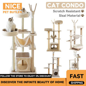Cat Condo Cat Scratching Tree Cat Tower With Sisal Scratching Pole And Hammock Kitten House Cat Climbing Rack