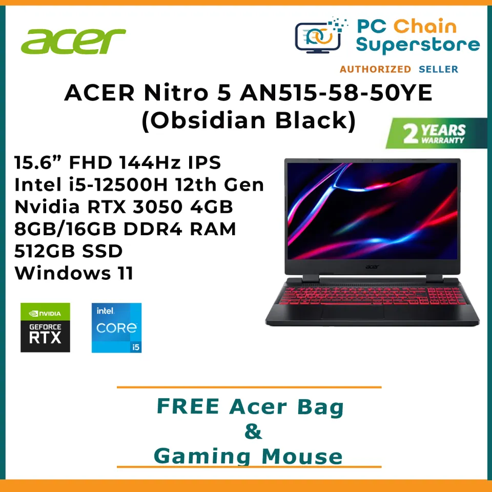 ACER Nitro AN515-58-50YE 12th Gen Gaming Laptop FHD IPS