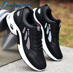 Hery Mens Plus Size Korean Sneakers Leather Waterproof Running Rubber Sports Shoes 39-46