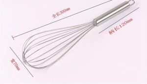 12 Inch Stainless Steel Wire Whisk Egg Beater Mixer for Cooking Baking Kitchen Mixing Stirring Tool